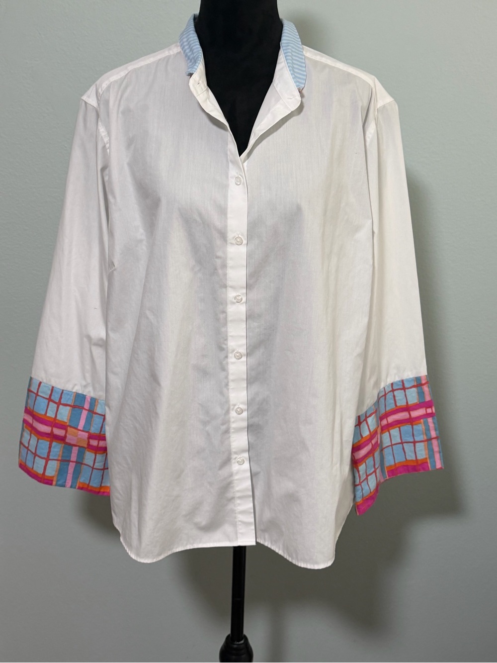 PEARLY VINE Beth Bell Sleeve Poplin Top - XXL